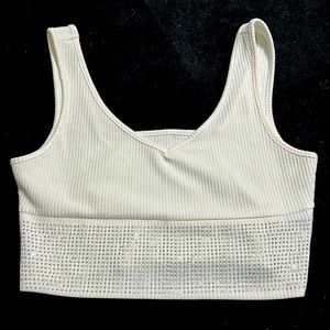 White glitter crop top